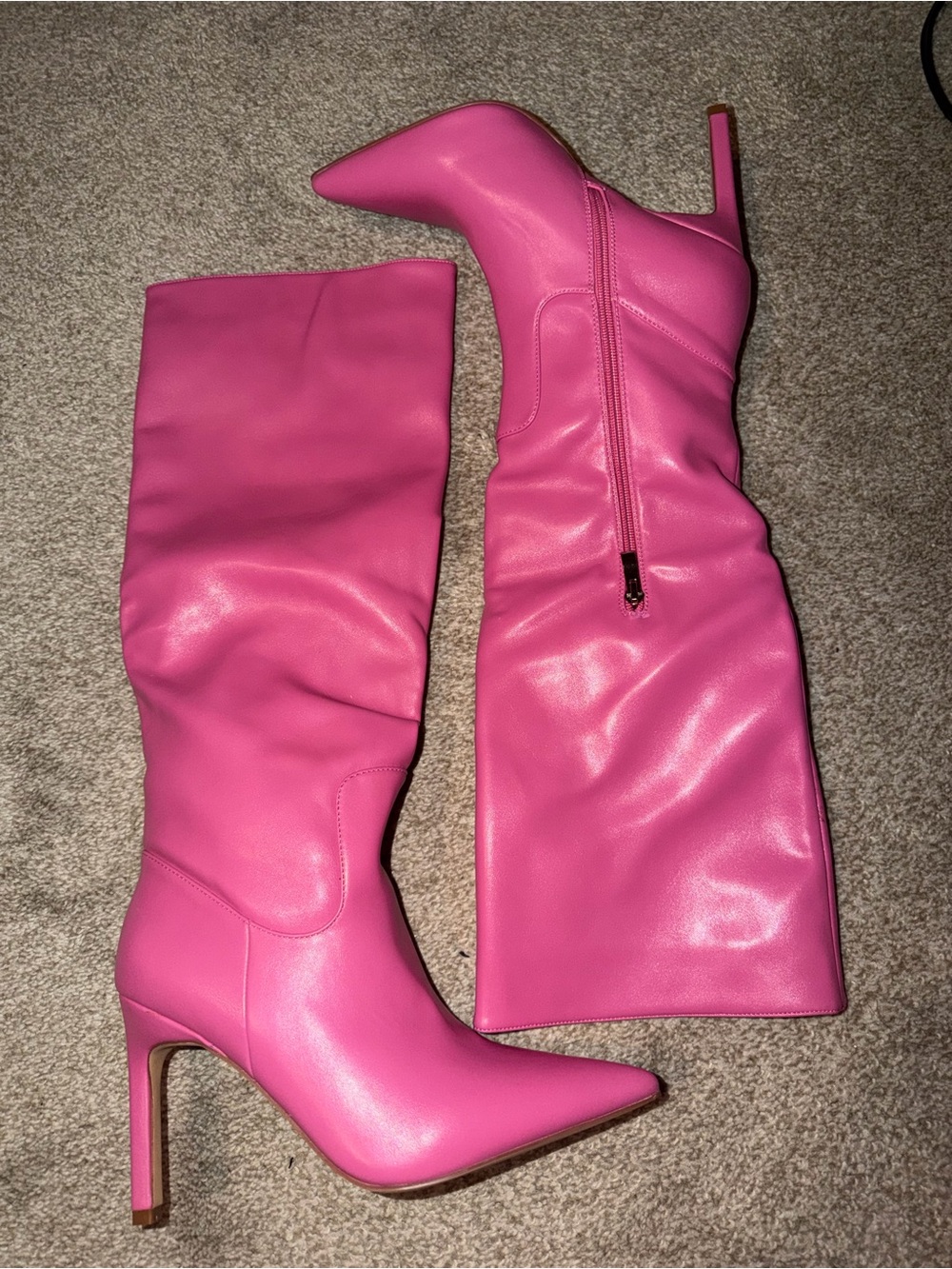 Women's Hot Pink Stiletto Knee-High Boots